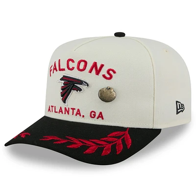 Men's New Era Cream/Black Atlanta Falcons 2025 NFL Draft A-Frame 59FIFTY Fitted Hat