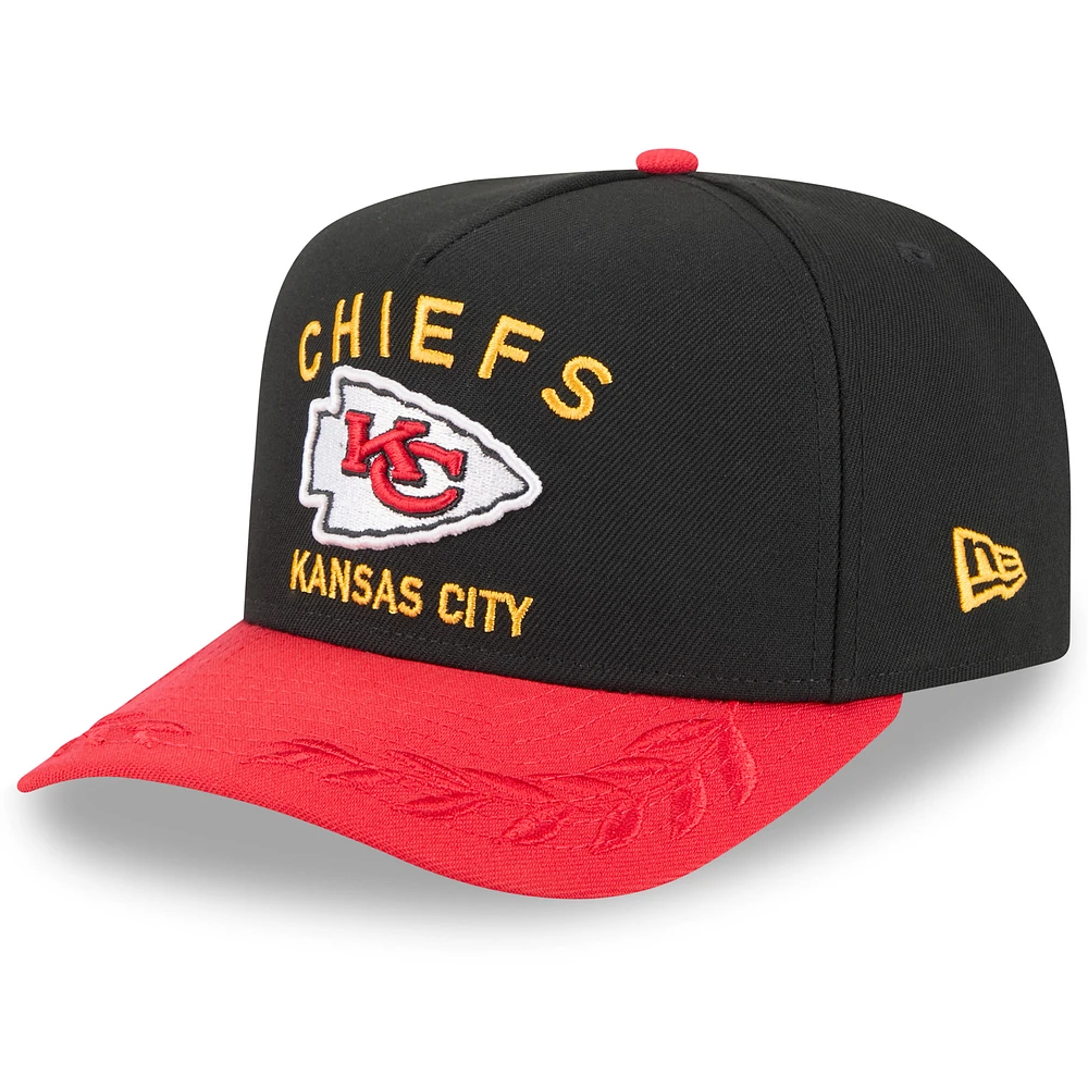 Men's New Era Black/Red Kansas City Chiefs 2025 NFL Draft A-Frame 9FIFTY Snapback Hat