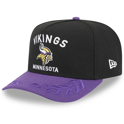 Men's New Era Black/Purple Minnesota Vikings 2025 NFL Draft A-Frame 9FIFTY Snapback Hat