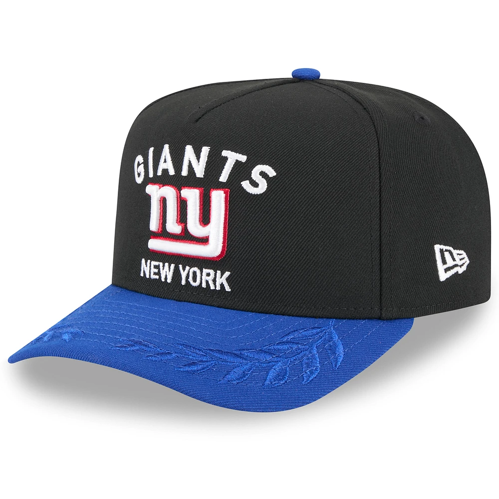 Men's New Era Black/Royal New York Giants 2025 NFL Draft A-Frame 9FIFTY Snapback Hat