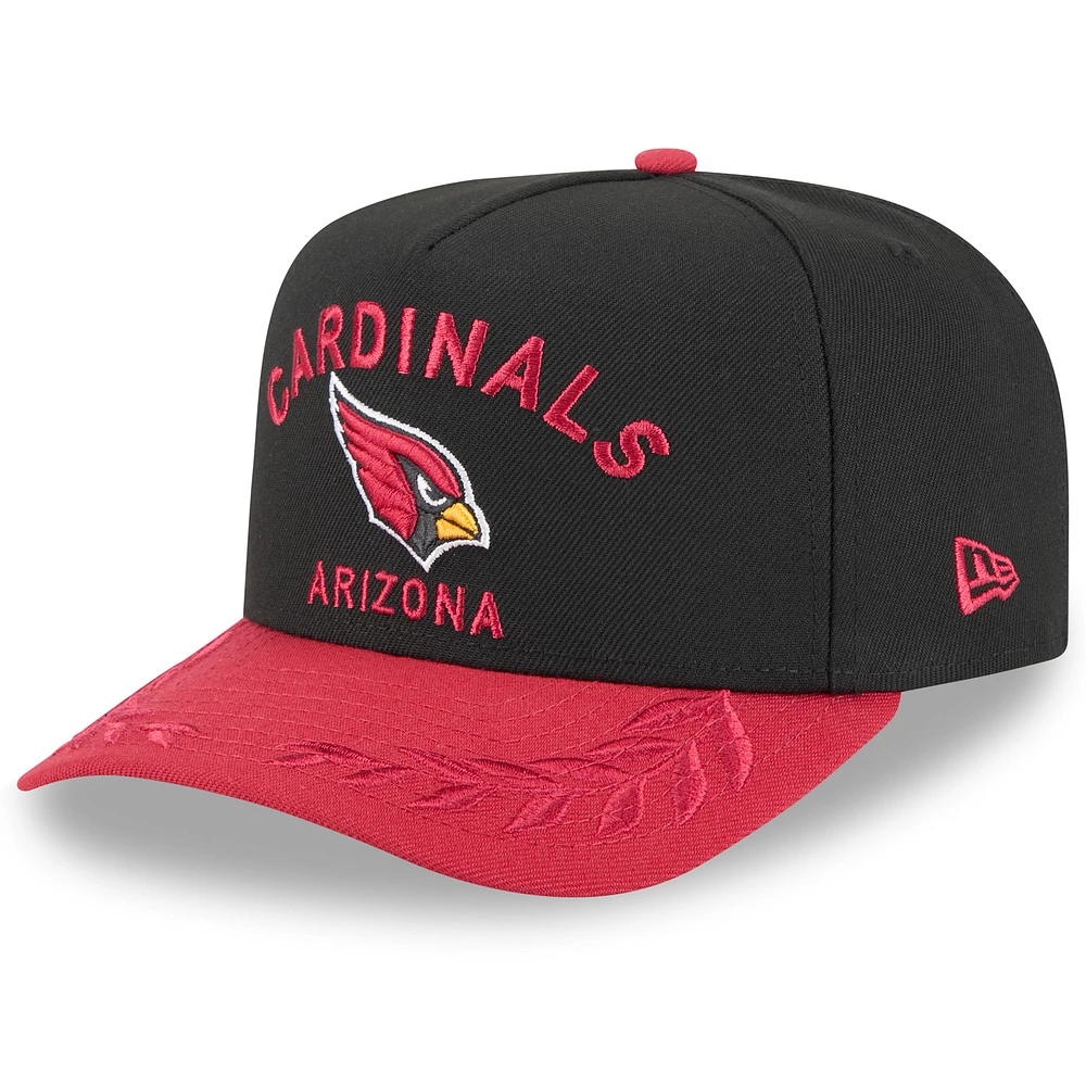 Men's New Era Black/Cardinal Arizona Cardinals 2025 NFL Draft A-Frame 9FIFTY Snapback Hat