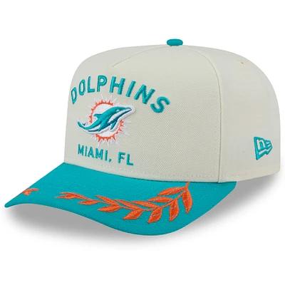 Men's New Era /Aqua Miami Dolphins 2025 NFL Draft A-Frame 9FIFTY Snapback Hat