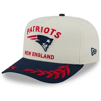 Men's New Era /Navy New England Patriots 2025 NFL Draft A-Frame 9FIFTY Snapback Hat