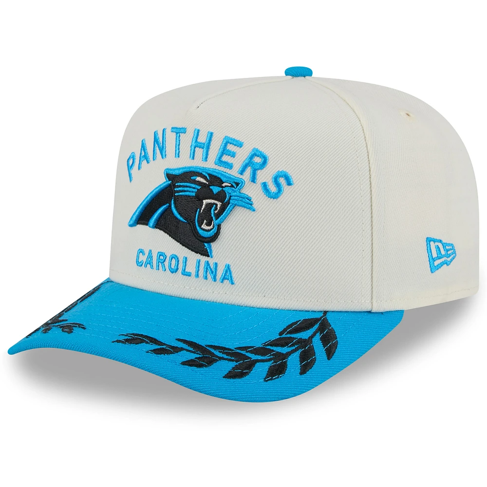 Men's New Era Cream/Blue Carolina Panthers 2025 NFL Draft A-Frame 9FIFTY Snapback Hat