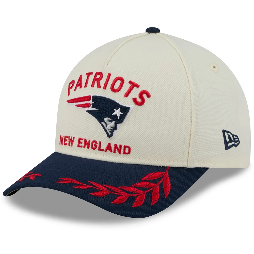 Men's New Era /Navy New England Patriots 2025 NFL Draft 9FORTY A-Frame M-Crown Adjustable Hat