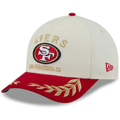 Men's New Era /Scarlet San Francisco 49ers 2025 NFL Draft 9FORTY A-Frame M-Crown Adjustable Hat