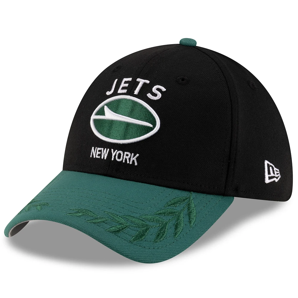 Men's New Era Black/Green York Jets 2025 NFL Draft 39THIRTY Flex Hat