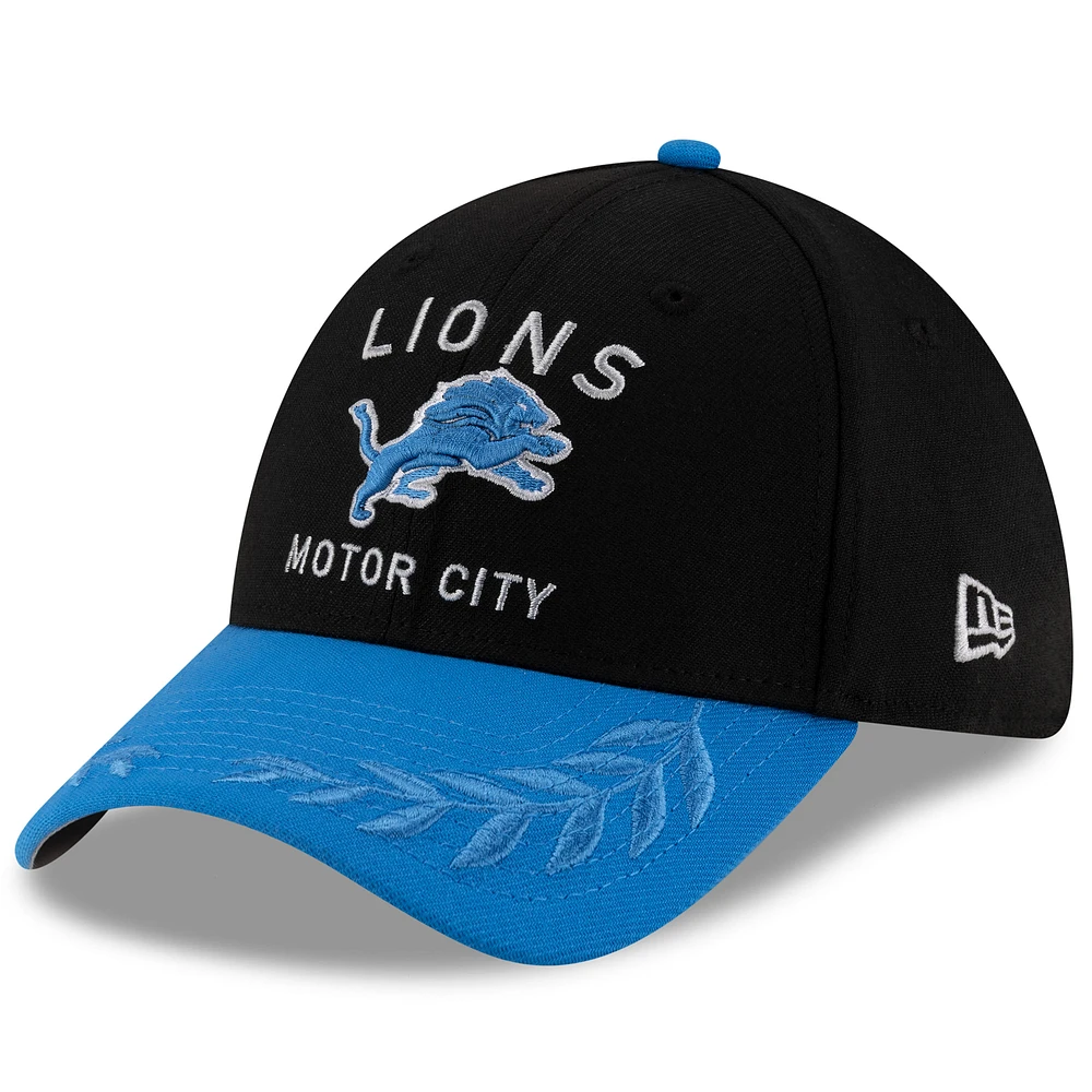 Men's New Era Black/Blue Detroit Lions 2025 NFL Draft 39THIRTY Flex Hat