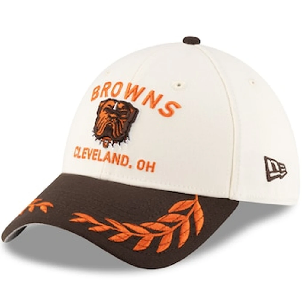 Men's New Era Cream/Brown Cleveland Browns 2025 NFL Draft 39THIRTY Flex Hat