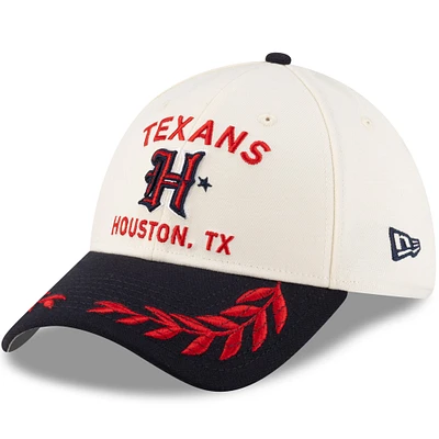 Men's New Era Cream/Navy Houston Texans 2025 NFL Draft 39THIRTY Flex Hat