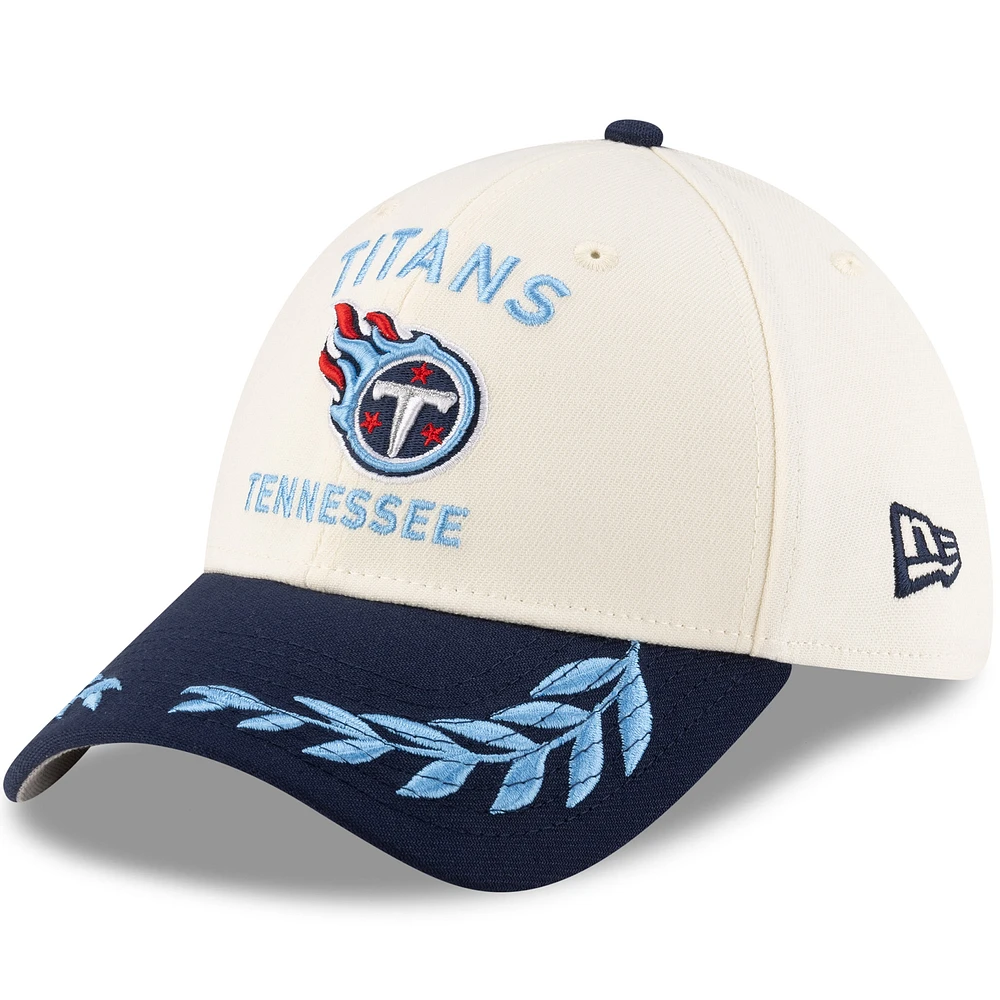 Men's New Era Cream/Navy Tennessee Titans 2025 NFL Draft 39THIRTY Flex Hat