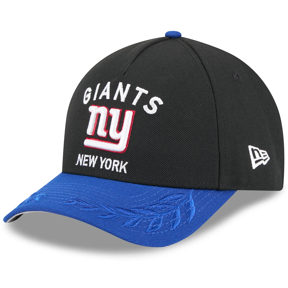 Youth New Era Black/Royal New York Giants 2025 NFL Draft 9FORTY A-Frame M-Crown Adjustable Hat
