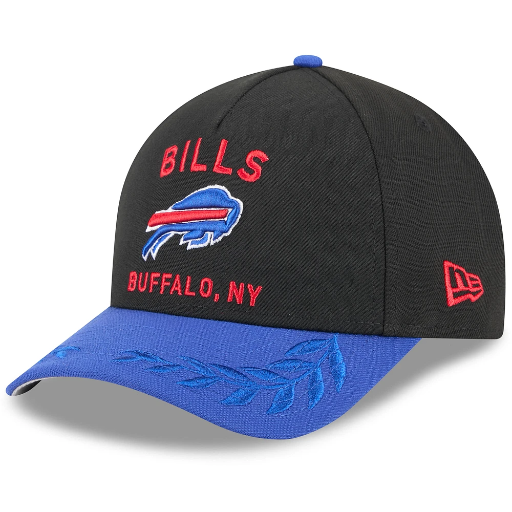 Youth New Era Black/Royal Buffalo Bills 2025 NFL Draft 9FORTY A-Frame M-Crown Adjustable Hat