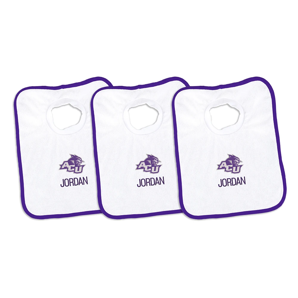 Infant Chad & Jake Abilene Christian University Wildcats Personalized 3-Pack Bib Set