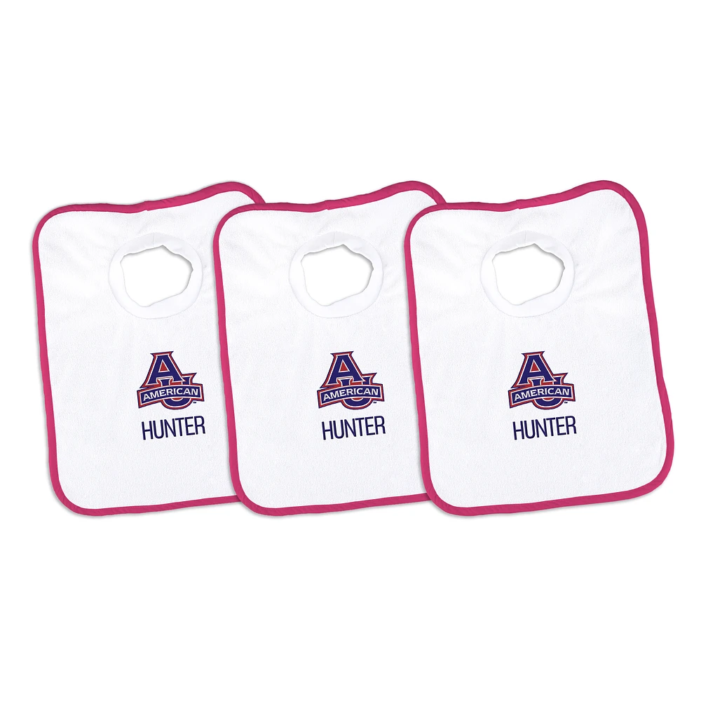 Infant Chad & Jake American University Eagles Personalized 3-Pack Bib Set