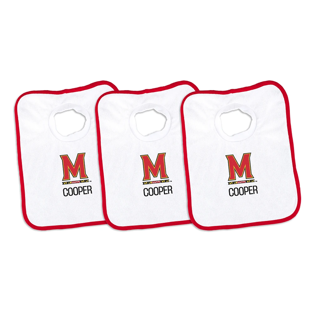Infant Chad & Jake Maryland Terrapins Personalized 3-Pack Bib Set