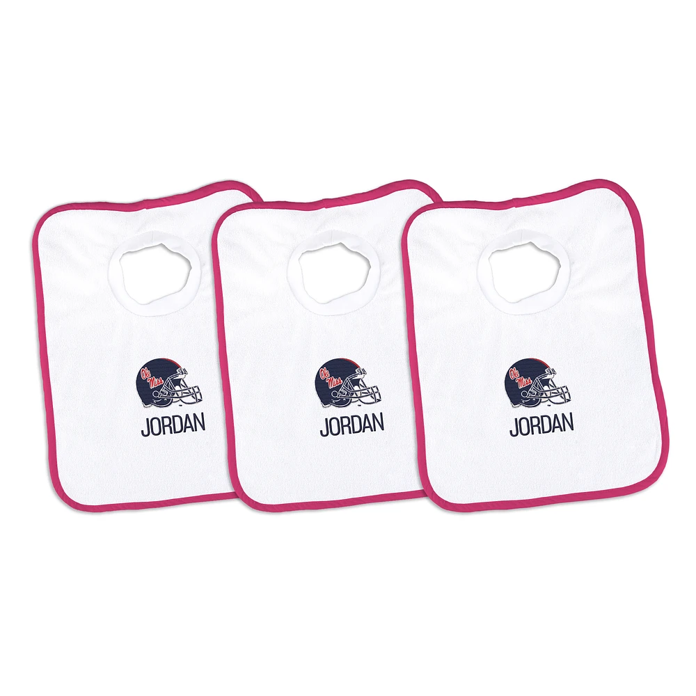 Infant Chad & Jake Ole Miss Rebels Personalized 3-Pack Bib Set