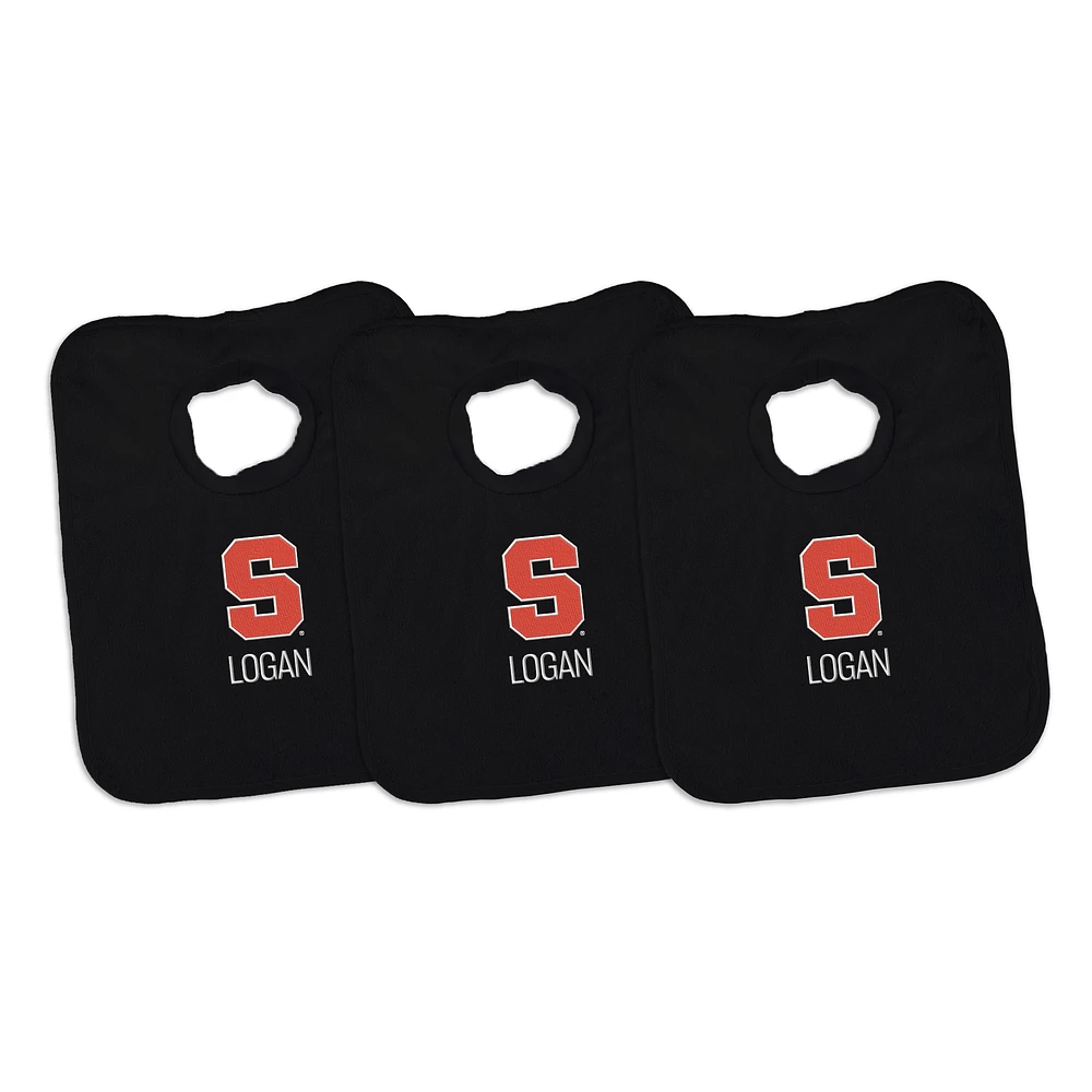 Infant Chad & Jake Syracuse Orange Personalized 3-Pack Bib Set