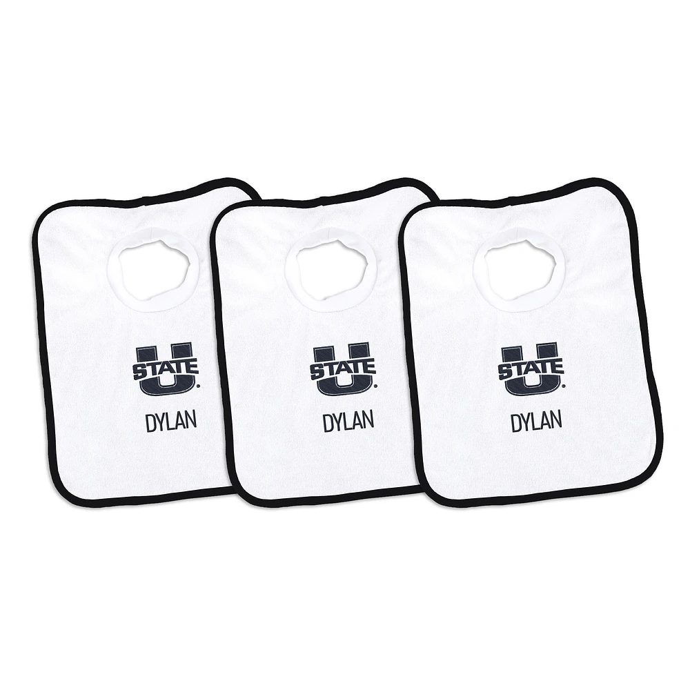 Infant Chad & Jake Utah State Aggies Personalized 3-Pack Bib Set