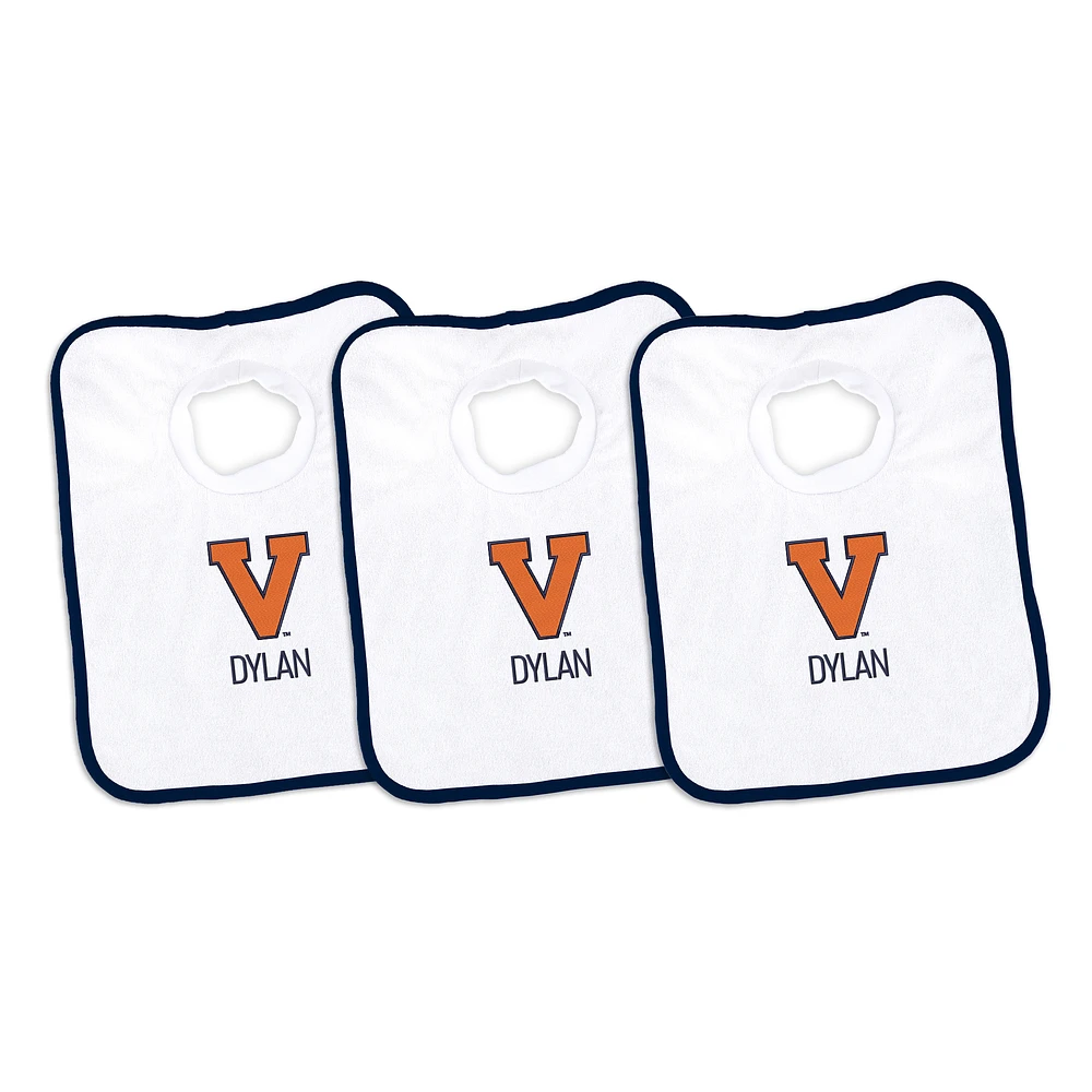 Infant Chad & Jake Virginia Cavaliers Personalized 3-Pack Bib Set