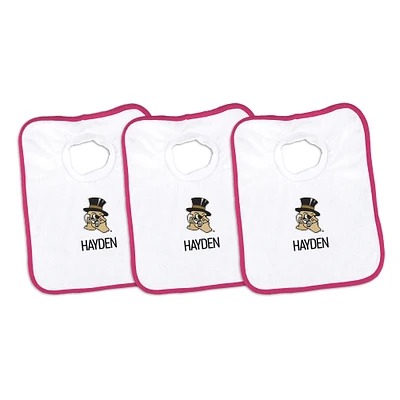 Infant Chad & Jake Wake Forest Demon Deacons Personalized 3-Pack Bib Set