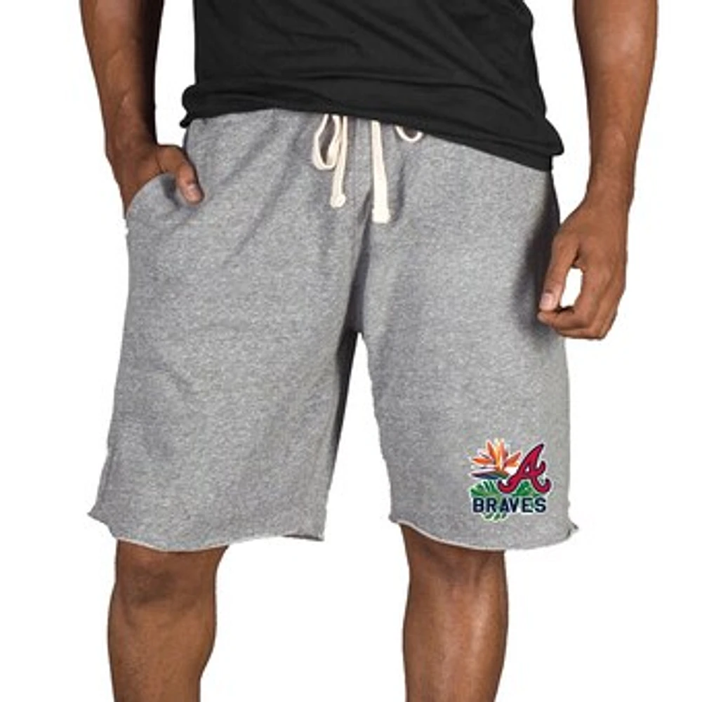 Men's Concepts Sport Gray Atlanta Braves Mainstream Tri-Blend Shorts