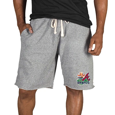 Men's Concepts Sport Gray Atlanta Braves Mainstream Tri-Blend Shorts