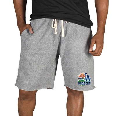 Men's Concepts Sport Gray Los Angeles Dodgers Mainstream Tri-Blend Shorts