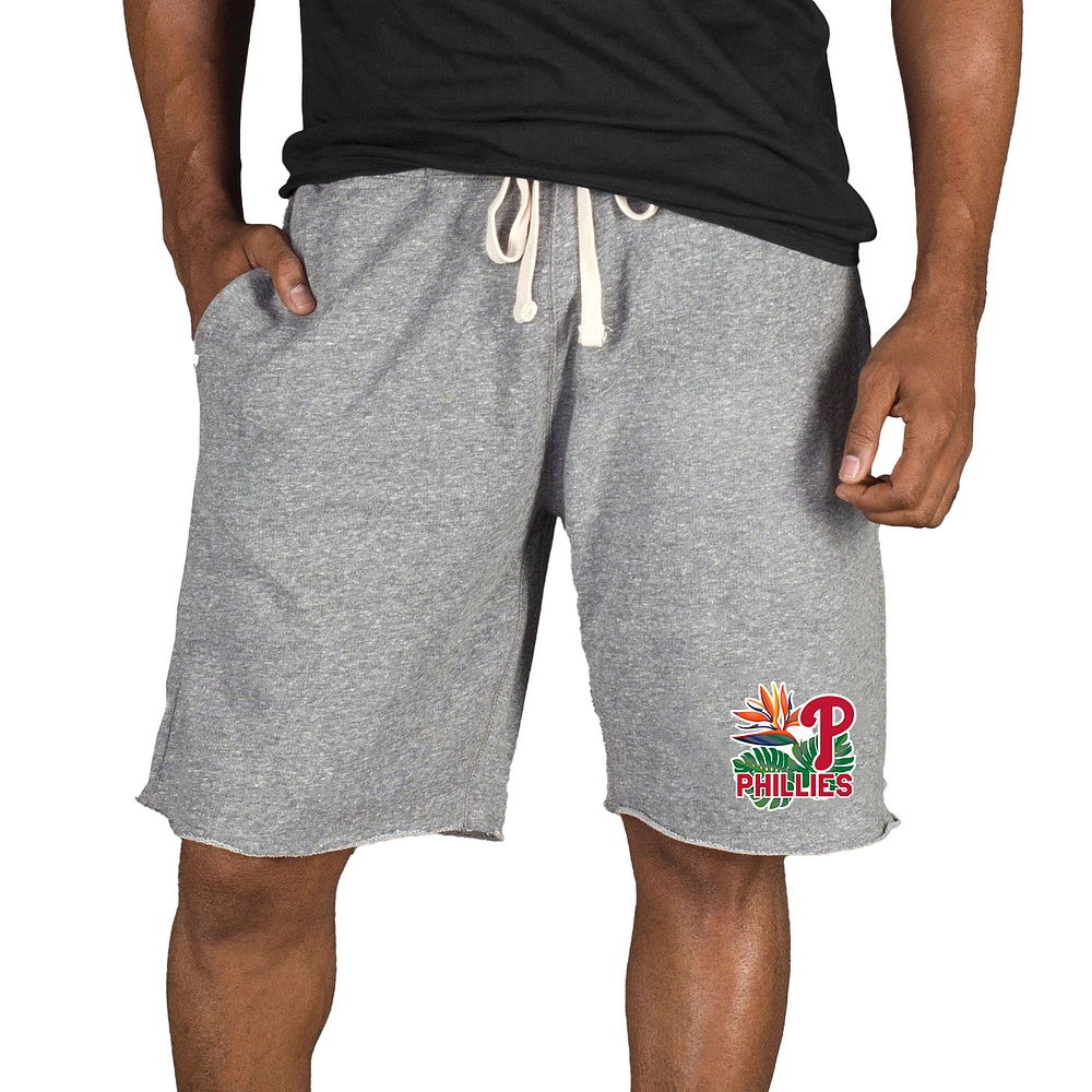 Men's Concepts Sport Gray Philadelphia Phillies Mainstream Tri-Blend Shorts