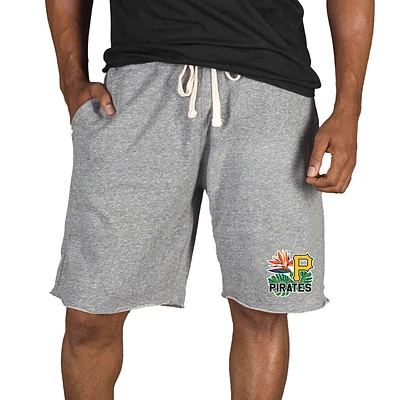 Men's Concepts Sport Gray Pittsburgh Pirates Mainstream Tri-Blend Shorts