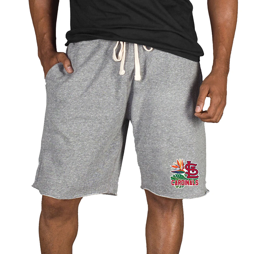 Men's Concepts Sport Gray St. Louis Cardinals Mainstream Tri-Blend Shorts