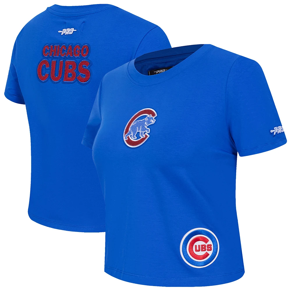 Women's Pro Standard Royal Chicago Cubs Game Day Classics Baby Doll Cropped T-Shirt