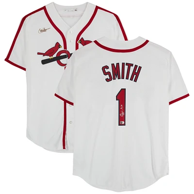 Ozzie Smith St. Louis Cardinals Autographed White Nike Cooperstown Collection Replica Jersey