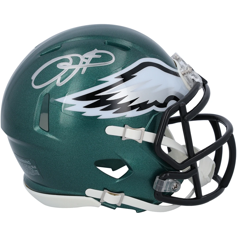 Jalen Hurts Philadelphia Eagles Autographed Riddell Speed Mini Helmet