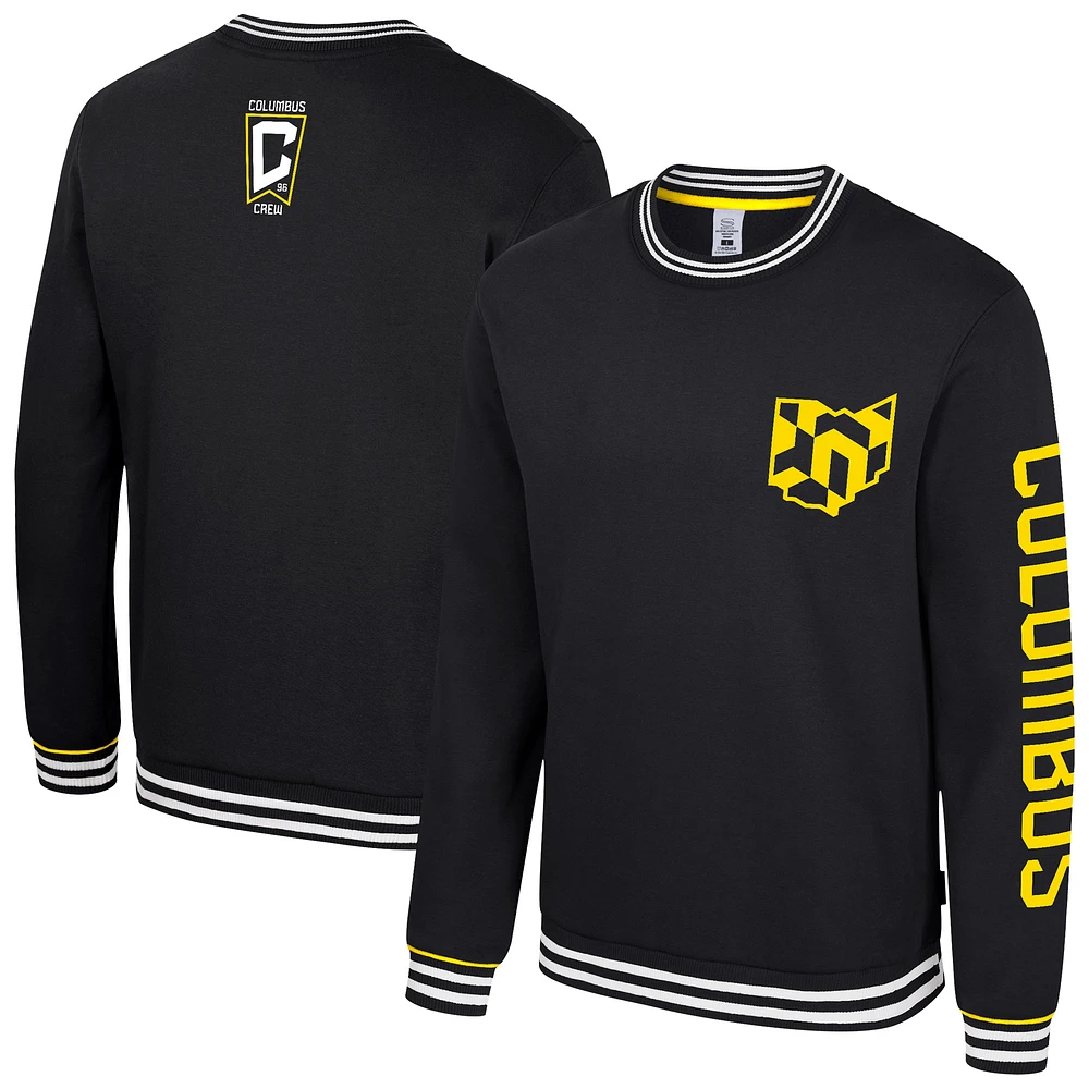 Men's Stadium Essentials Black Columbus Crew Half-Time 2-Hit Pullover Sweatshirt