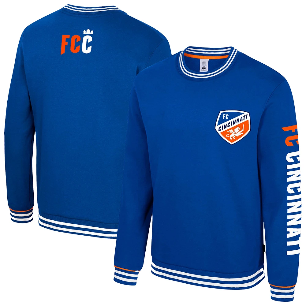 Men's Stadium Essentials Blue FC Cincinnati Half-Time 2-Hit Pullover Sweatshirt