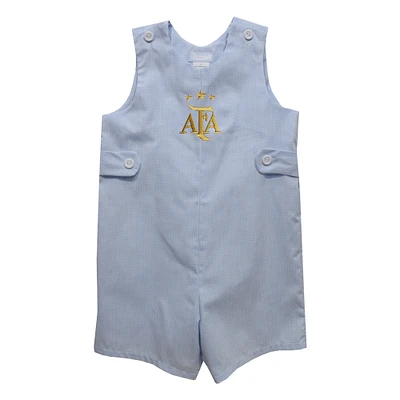 Girls Infant Vive La Fete  Light Blue Argentina National Team Gingham Jon Romper