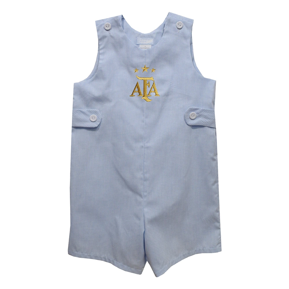 Girls Toddler Vive La Fete Light Blue Argentina National Team Infant Gingham Jon Romper