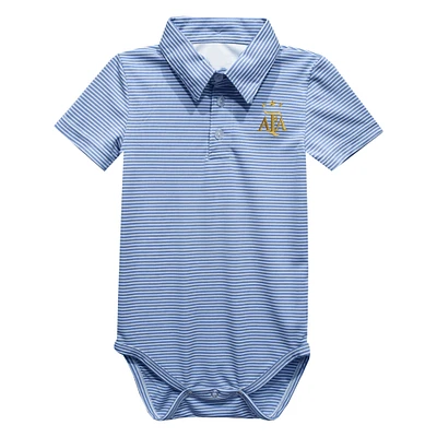 Infant Vive La Fete  Light Blue Argentina National Team Pencil Stripe Polo Bodysuit