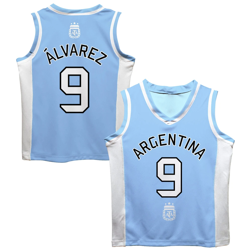 Men's Vive La Fete Julián Álvarez Light Blue Argentina National Team Mesh Basketball Jersey