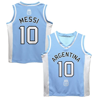 Men's Vive La Fete Lionel Messi Light Blue Argentina National Team Mesh Basketball Jersey