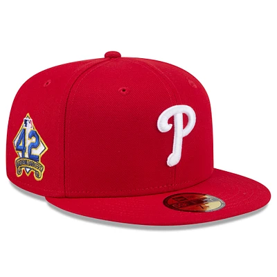 Men's New Era Red Philadelphia Phillies 2025 Jackie Robinson Day 59FIFTY Fitted Hat