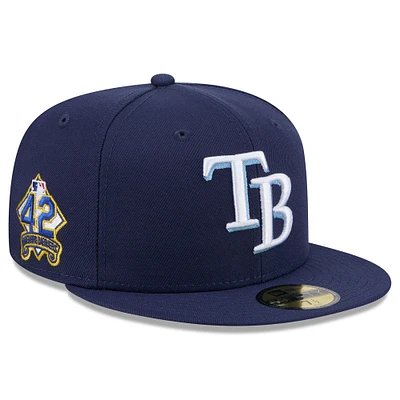 Men's New Era Navy Tampa Bay Rays 2025 Jackie Robinson Day 59FIFTY Fitted Hat