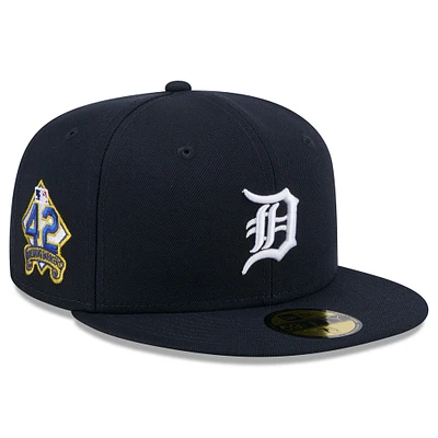 Men's New Era Navy Detroit Tigers 2025 Jackie Robinson Day 59FIFTY Fitted Hat