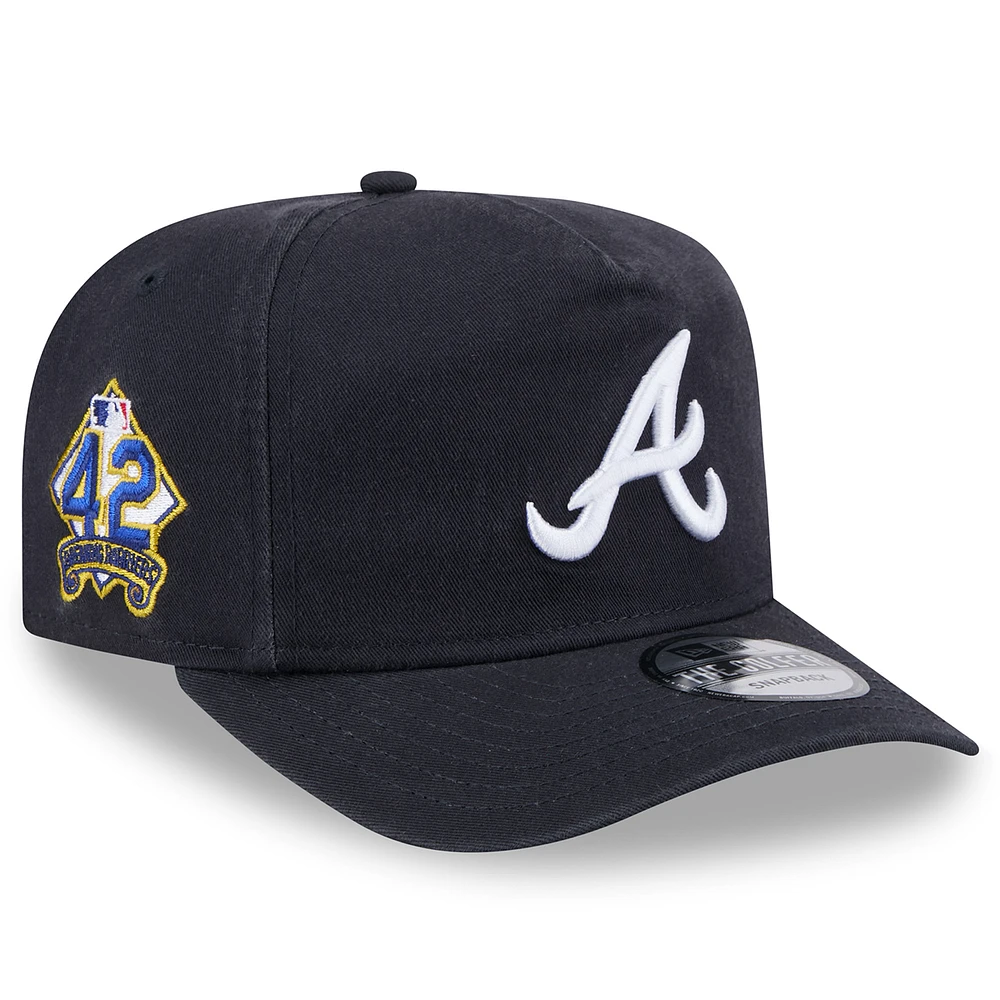 Men's New Era Navy Atlanta Braves 2025 Jackie Robinson Day Golfer Adjustable Hat