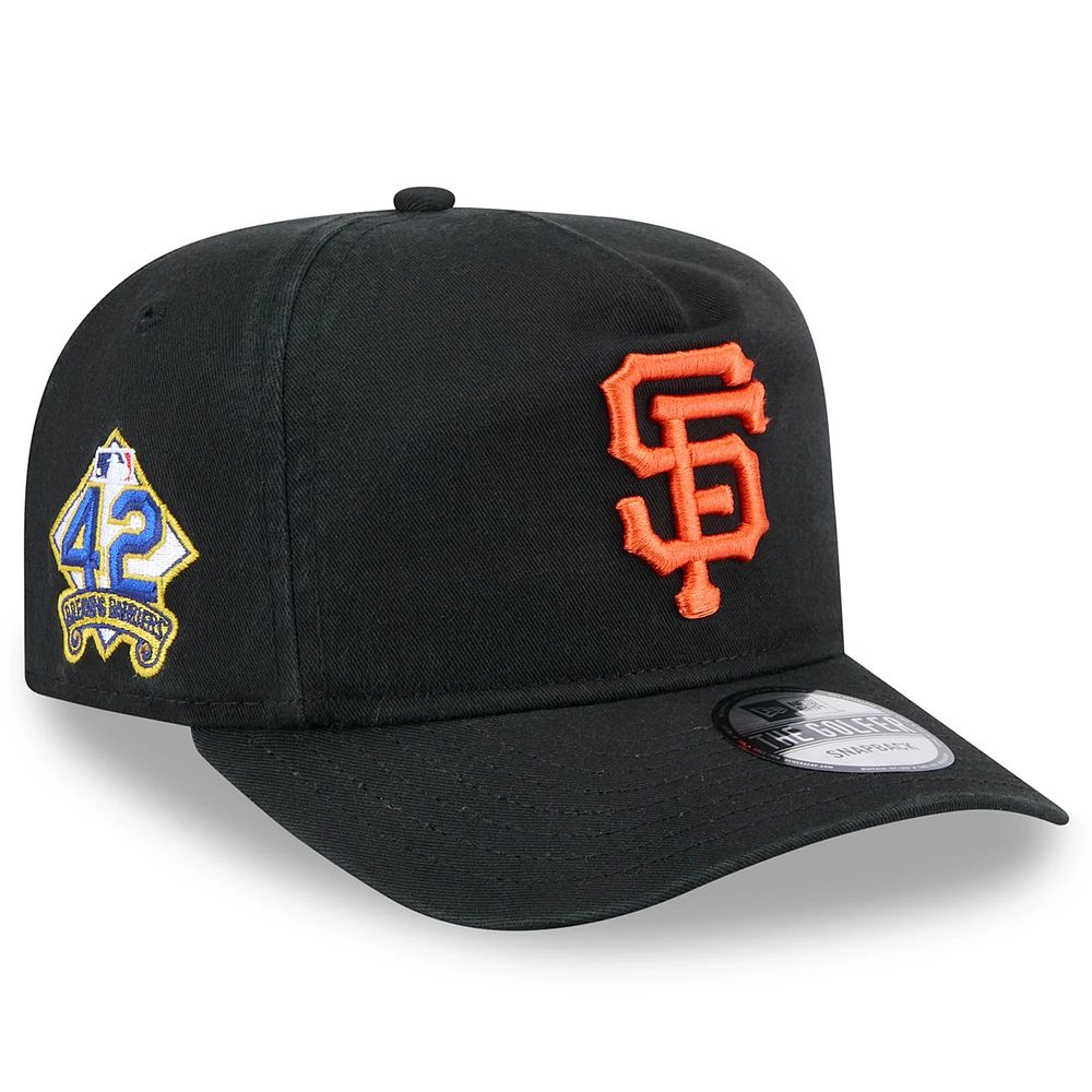 Men's New Era Black San Francisco Giants 2025 Jackie Robinson Day Golfer Adjustable Hat