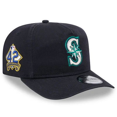 Men's New Era Navy Seattle Mariners 2025 Jackie Robinson Day Golfer Adjustable Hat
