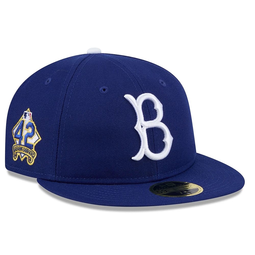Men's New Era Royal Brooklyn Dodgers 2025 Jackie Robinson Day Retro Crown 59FIFTY Unstructured Fitted Hat