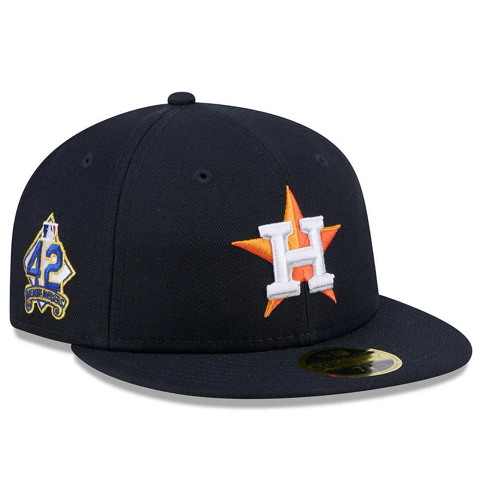 Men's New Era Navy Houston Astros 2025 Jackie Robinson Day Retro Crown 59FIFTY Unstructured Fitted Hat