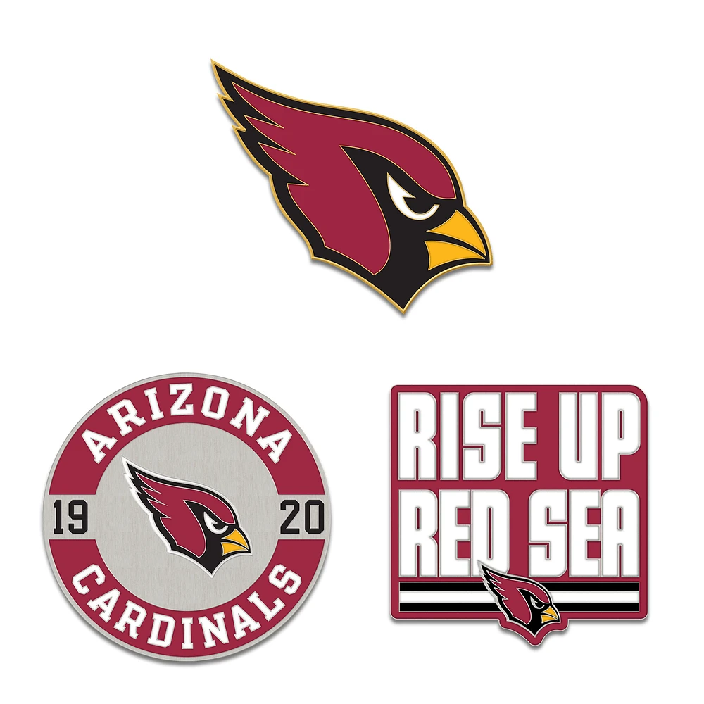 WinCraft Arizona Cardinals Three-Piece Collector Pin Set